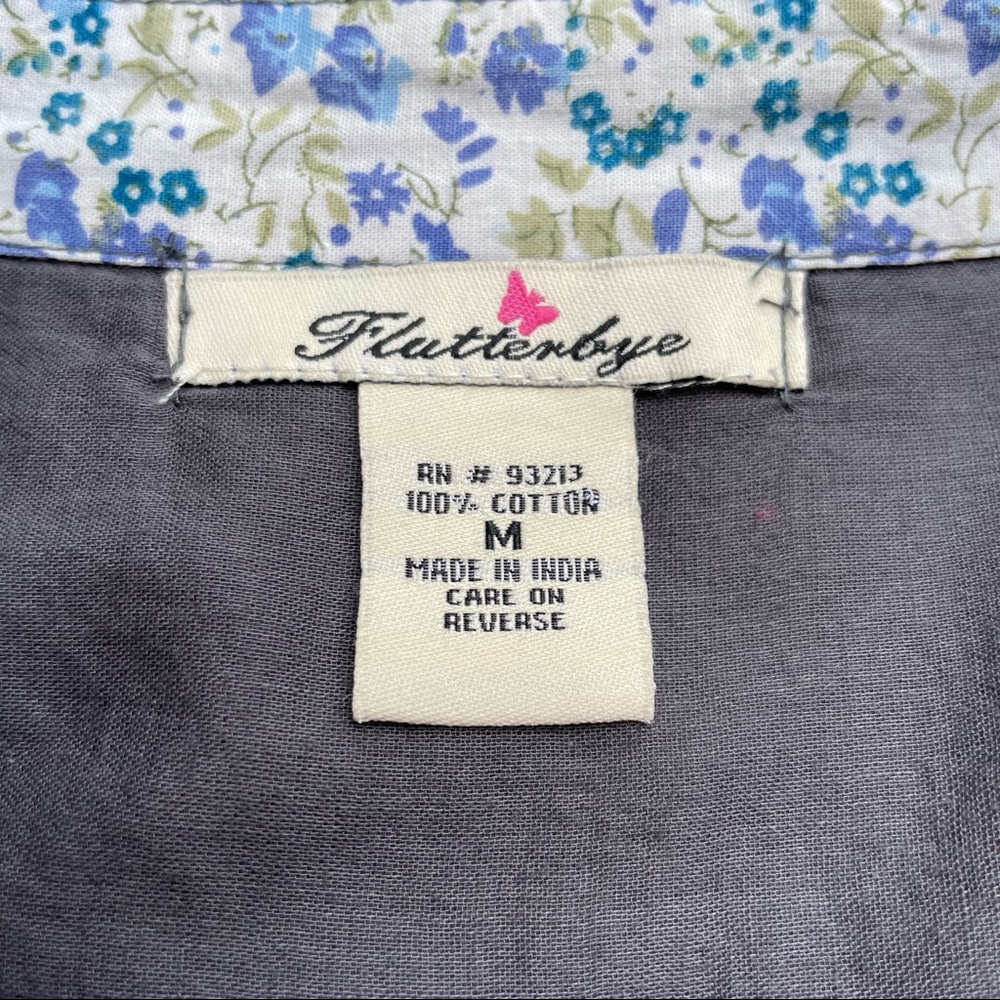Flutterbye Gray Flowy Ruffle Button Down Blouse S… - image 5